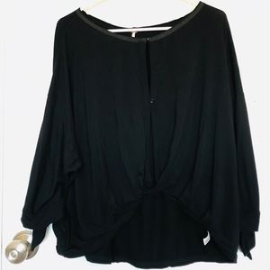 Free People Black Long Sleeve Top Size Small